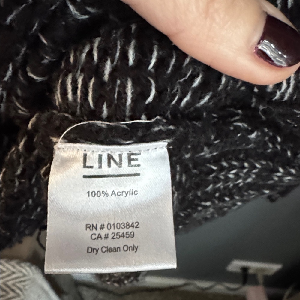 Line oversized marbled cardigan size large black and white with pockets soft - Picture 5 of 5